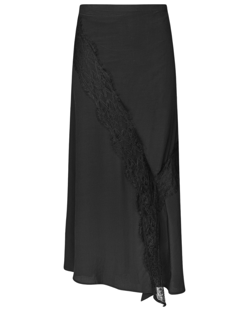 Leia Sheer blondenederdel - Faded Black